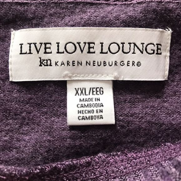 live love lounge karen neuburger Cropped Purple Sweatshirt - Picture 2 of 5